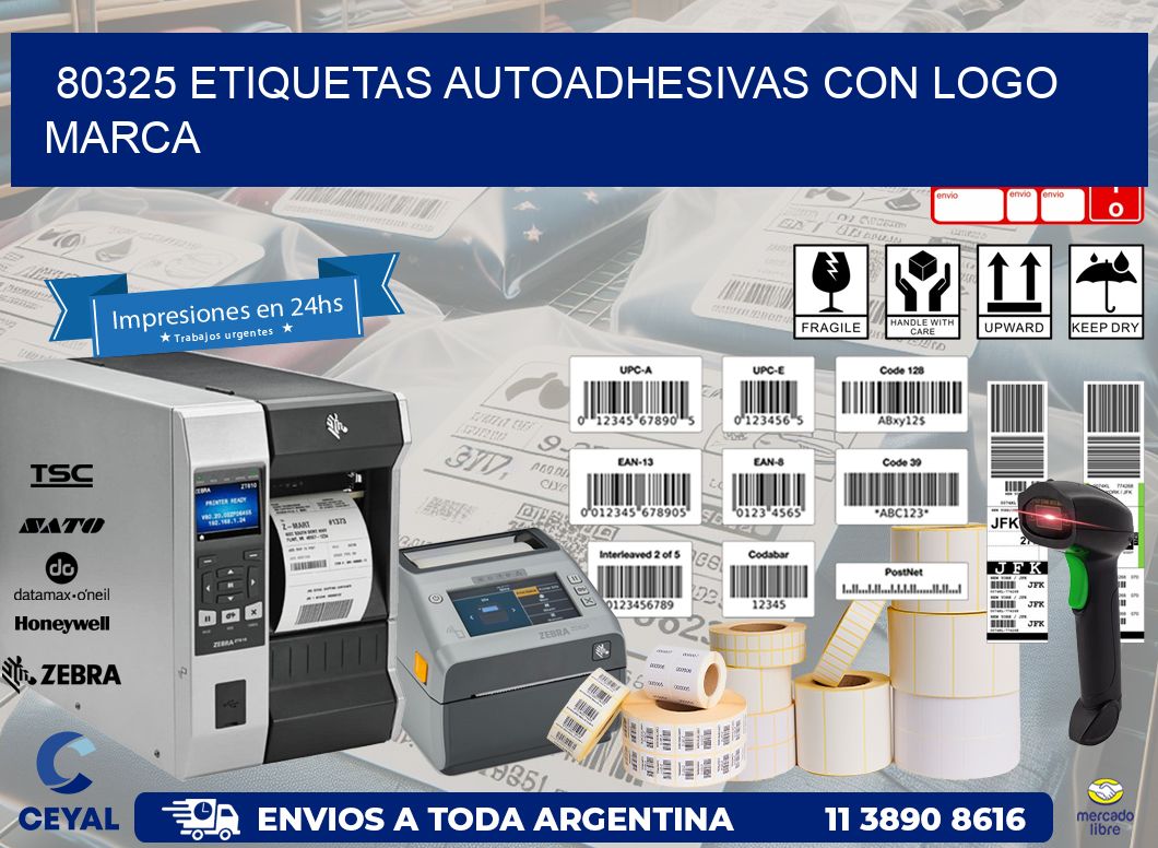 80325 etiquetas autoadhesivas con logo marca
