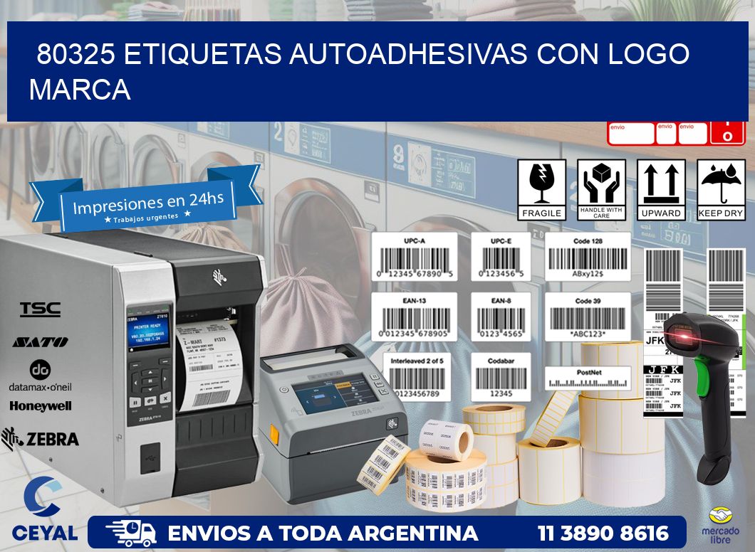 80325 etiquetas autoadhesivas con logo marca