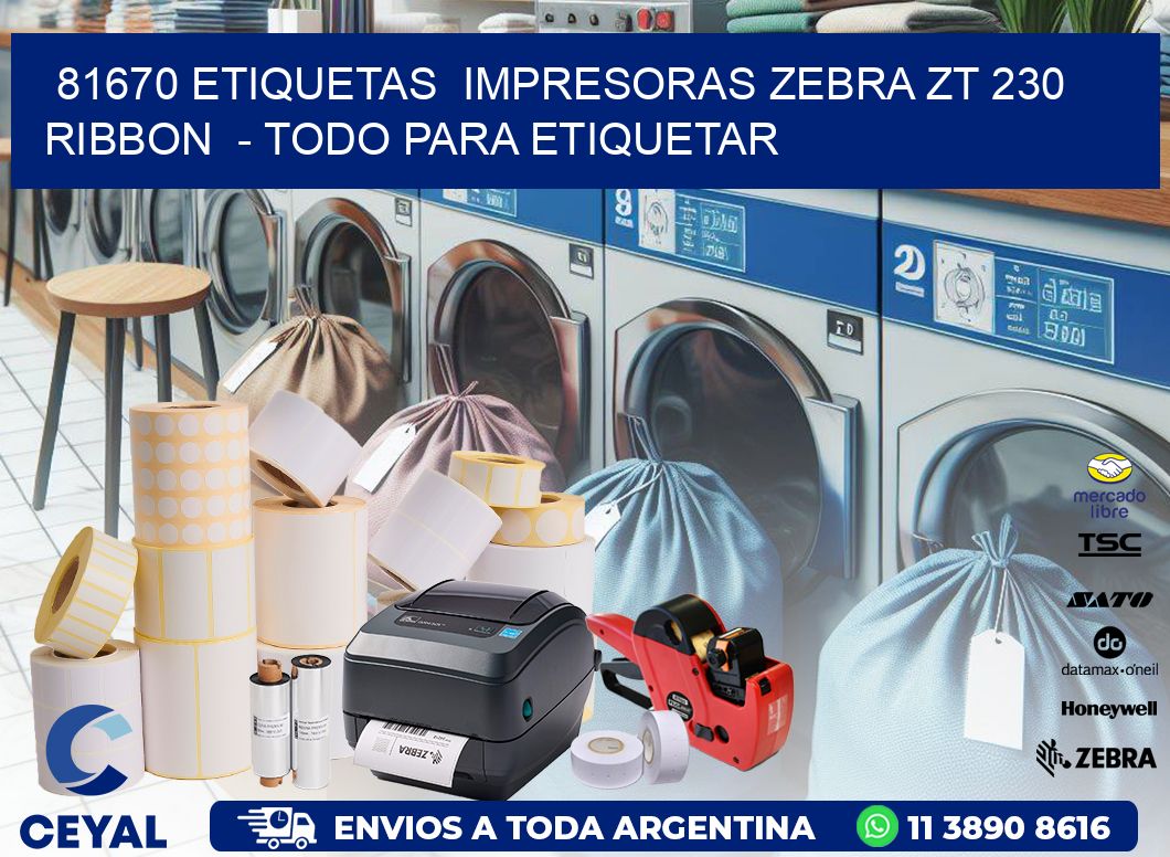81670 etiquetas  impresoras zebra zt 230 ribbon  - Todo para Etiquetar