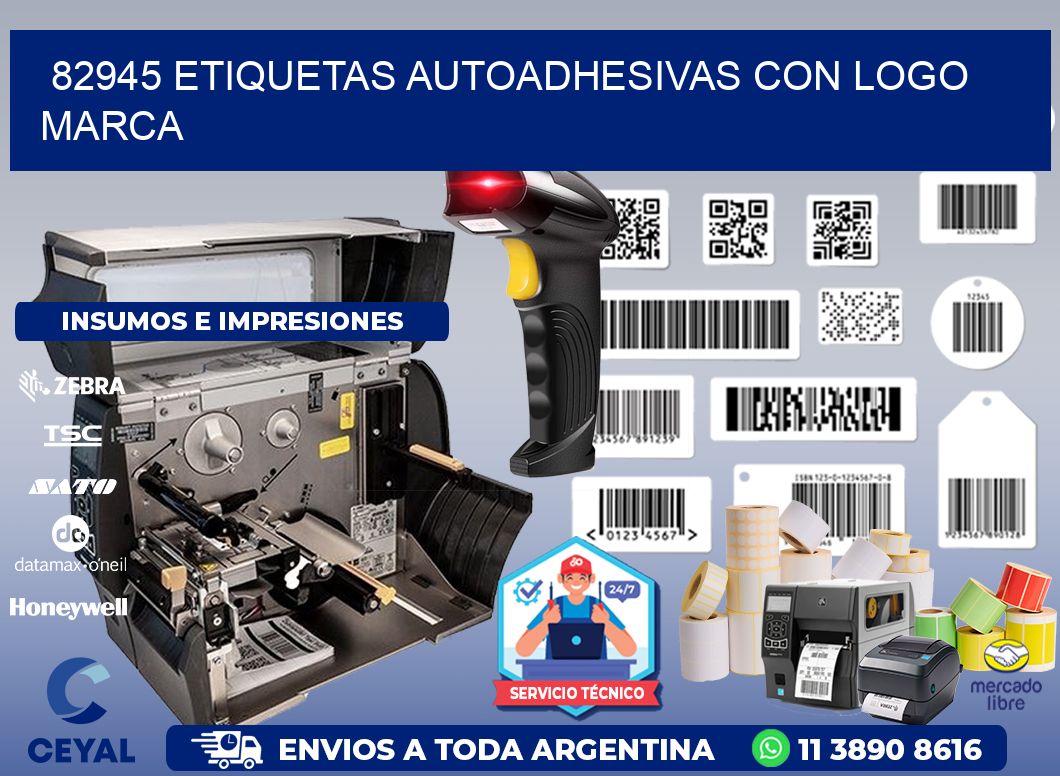 82945 etiquetas autoadhesivas con logo marca