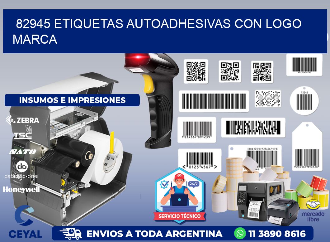 82945 etiquetas autoadhesivas con logo marca