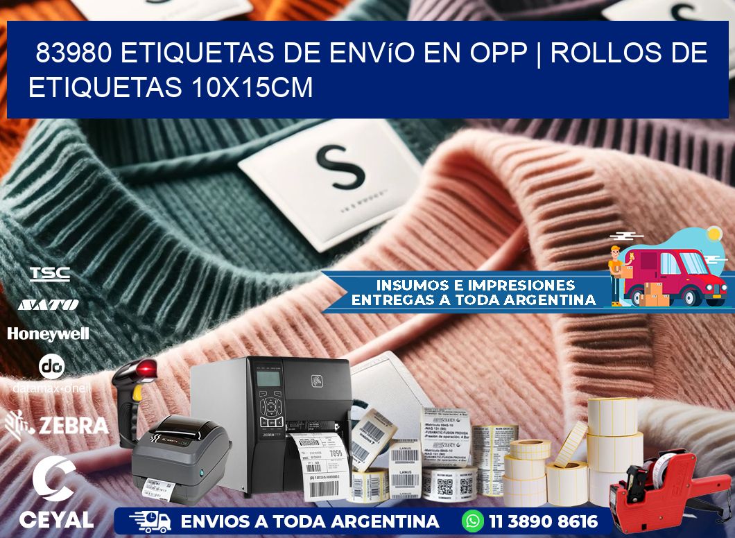 83980 Etiquetas de envío en opp | Rollos De Etiquetas 10x15CM