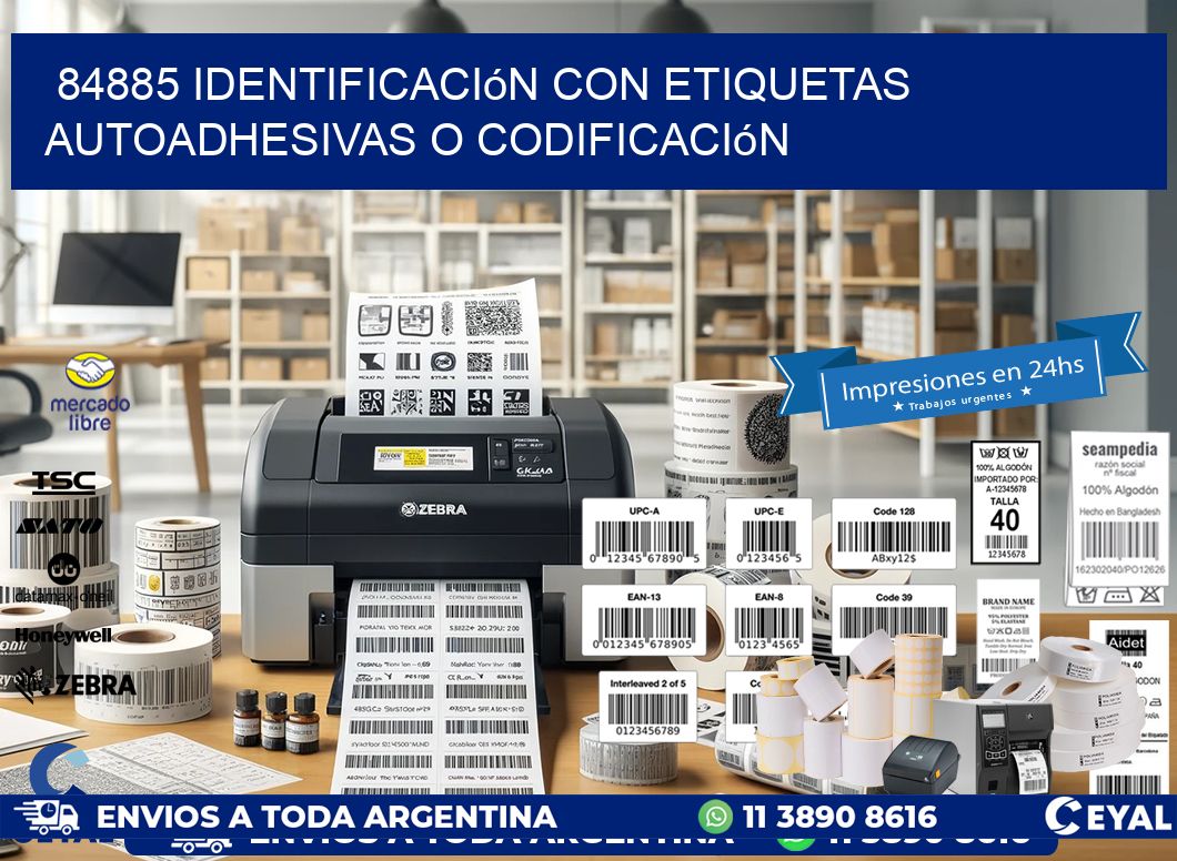 84885 identificación con etiquetas autoadhesivas o codificación
