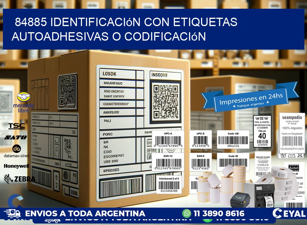 84885 identificación con etiquetas autoadhesivas o codificación