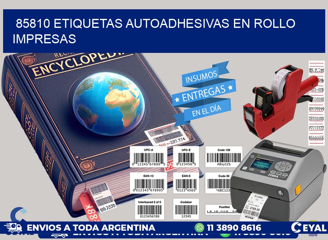 85810 Etiquetas autoadhesivas en rollo impresas