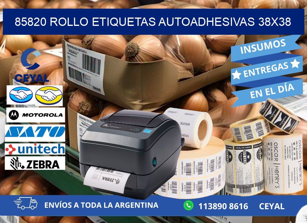 85820 Rollo Etiquetas autoadhesivas 38x38
