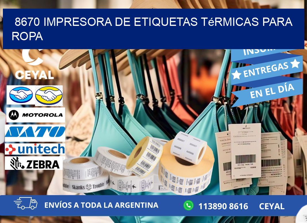 8670 impresora de etiquetas térmicas para ropa