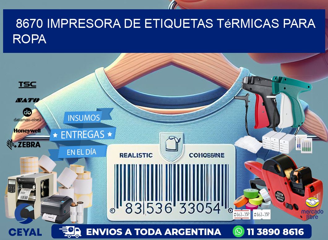 8670 impresora de etiquetas térmicas para ropa