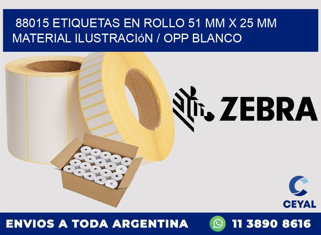 88015 Etiquetas en rollo 51 mm x 25 mm material Ilustración / OPP Blanco