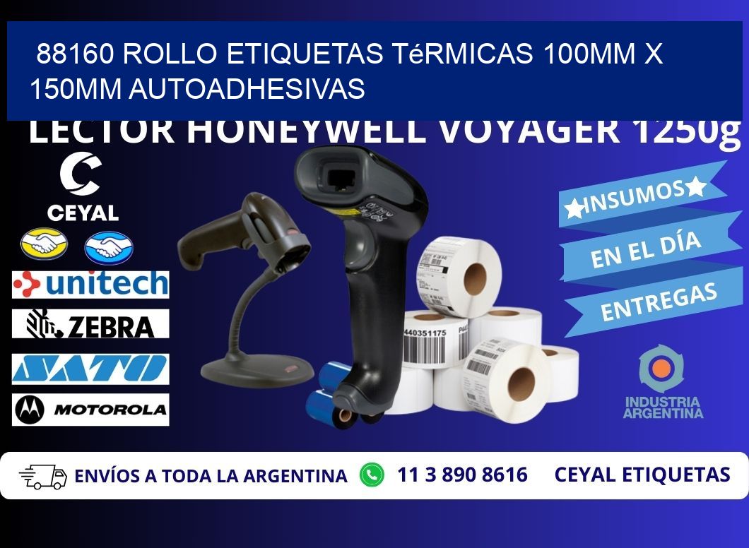 88160 Rollo Etiquetas Térmicas 100mm X 150mm Autoadhesivas