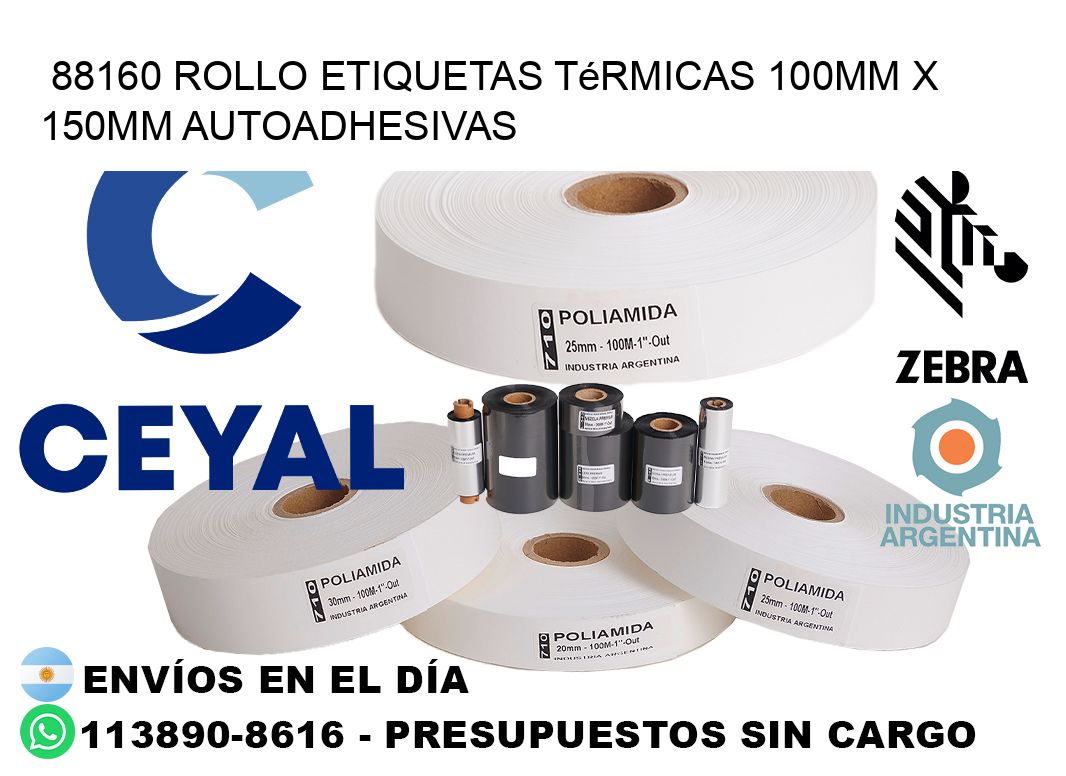 88160 Rollo Etiquetas Térmicas 100mm X 150mm Autoadhesivas