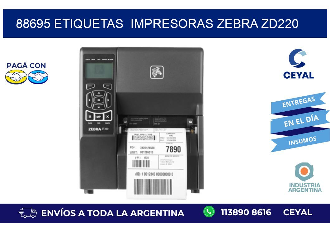 88695 etiquetas impresoras zebra zd220