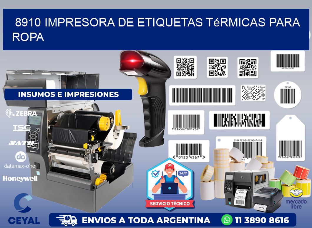8910 impresora de etiquetas térmicas para ropa
