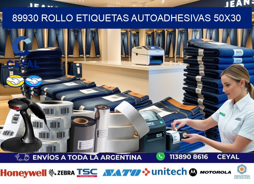 89930 Rollo Etiquetas autoadhesivas 50x30