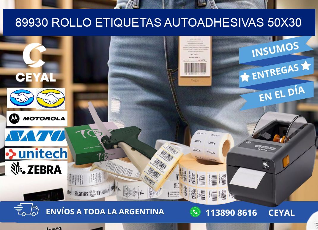 89930 Rollo Etiquetas autoadhesivas 50x30