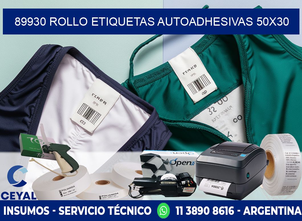89930 Rollo Etiquetas autoadhesivas 50x30