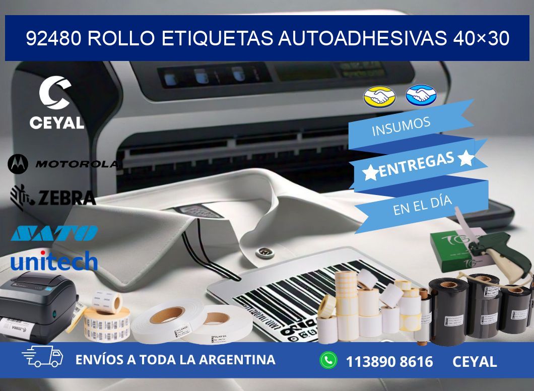 92480 Rollo Etiquetas autoadhesivas 40×30