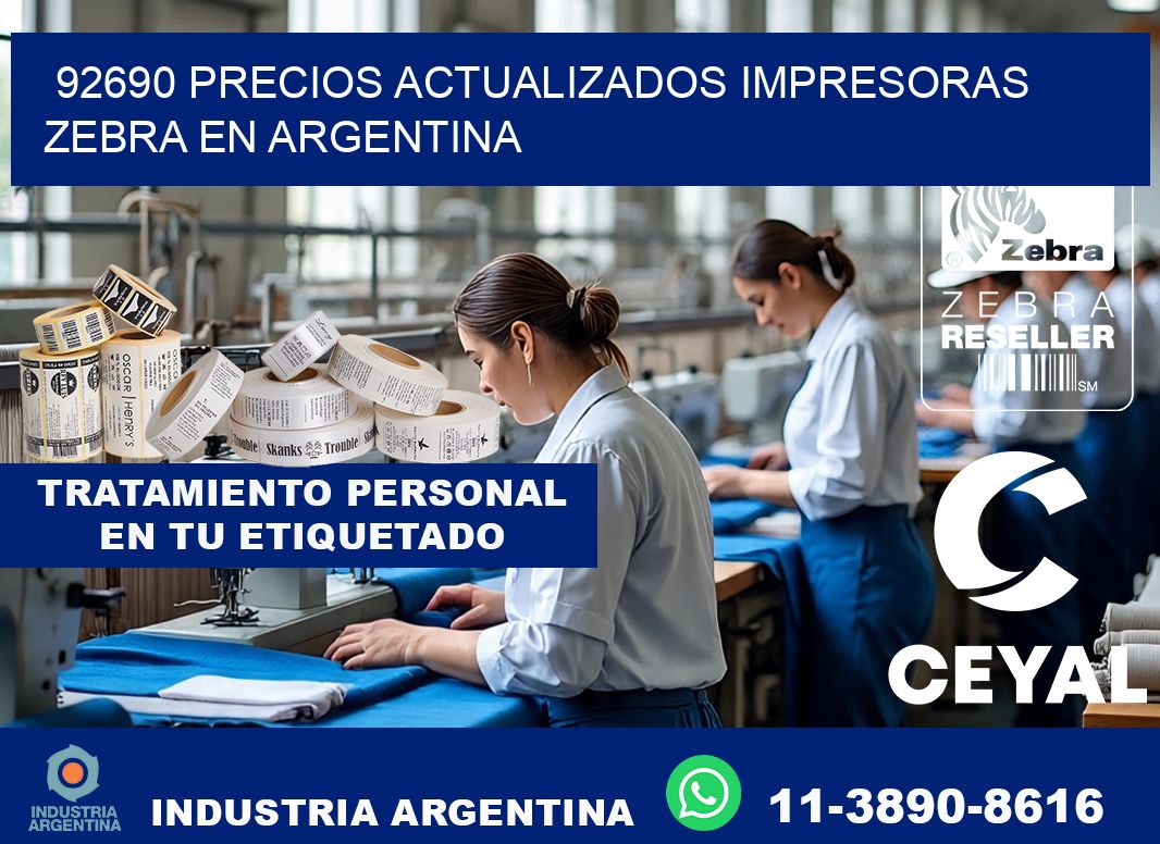 92690 precios actualizados impresoras zebra en argentina