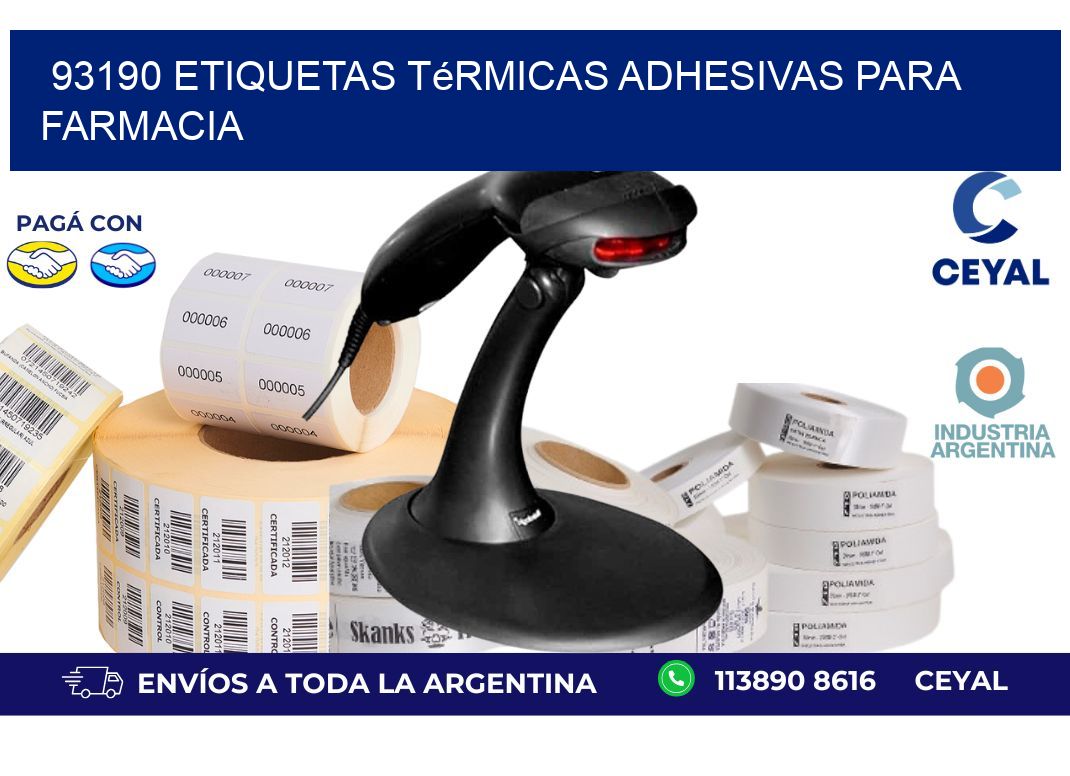 93190 etiquetas térmicas adhesivas para farmacia