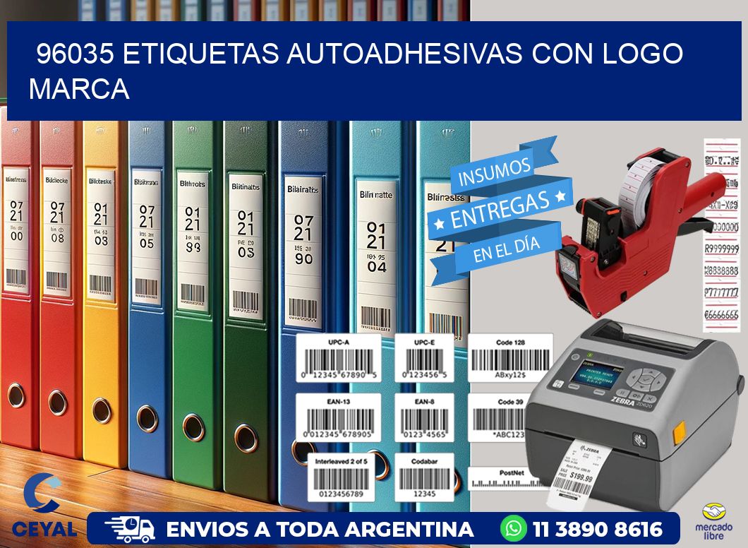 96035 etiquetas autoadhesivas con logo marca