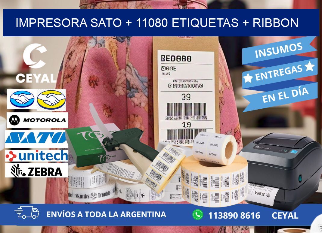 impresora SATO + 11080 etiquetas + ribbon