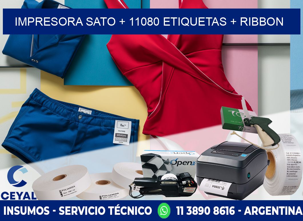 impresora SATO + 11080 etiquetas + ribbon