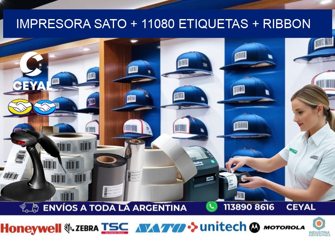 impresora SATO + 11080 etiquetas + ribbon