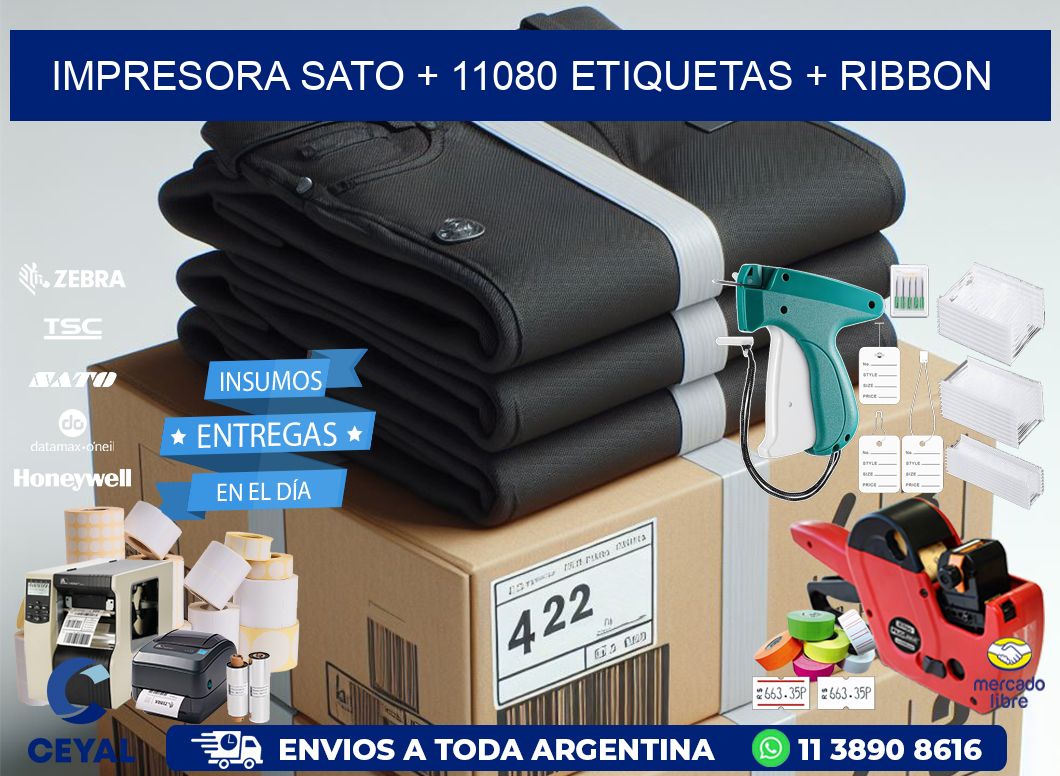 impresora SATO + 11080 etiquetas + ribbon