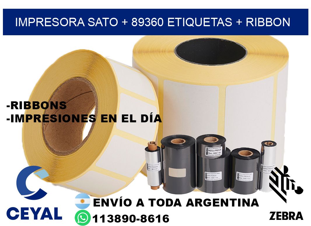 impresora SATO + 89360 etiquetas + ribbon