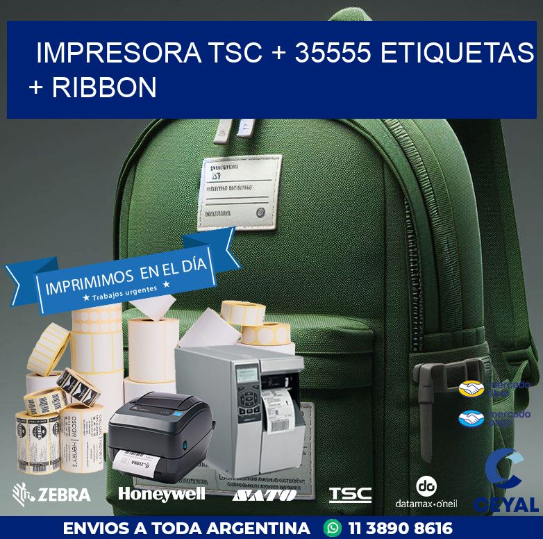 impresora TSC + 35555 etiquetas + ribbon