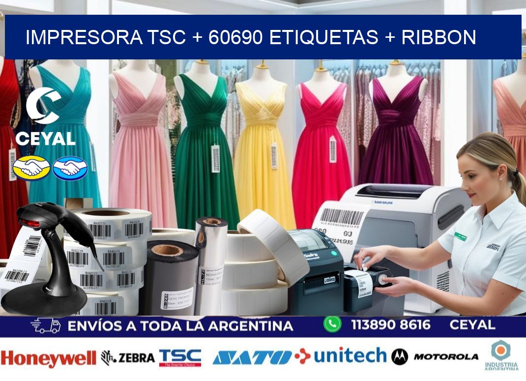 impresora TSC + 60690 etiquetas + ribbon