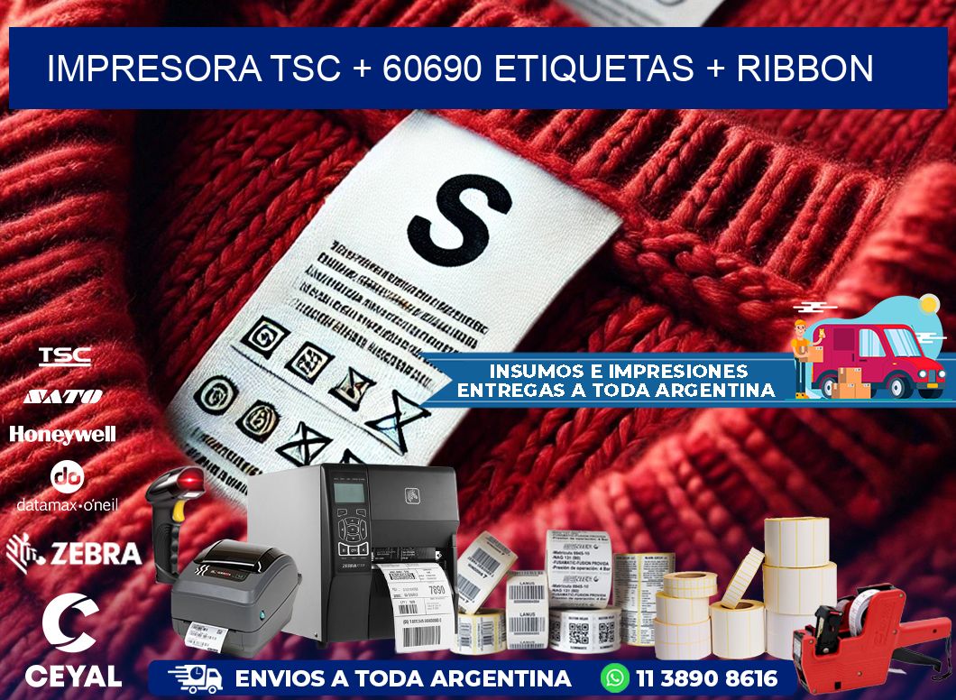 impresora TSC + 60690 etiquetas + ribbon