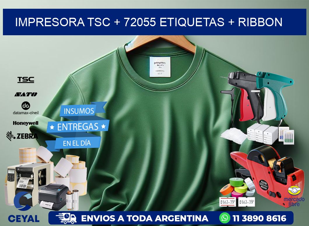 impresora TSC + 72055 etiquetas + ribbon