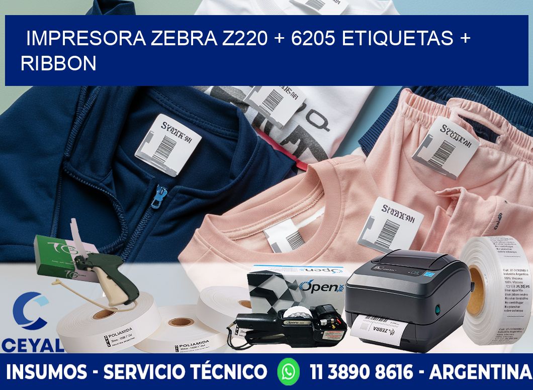 impresora zebra z220 + 6205 etiquetas + ribbon