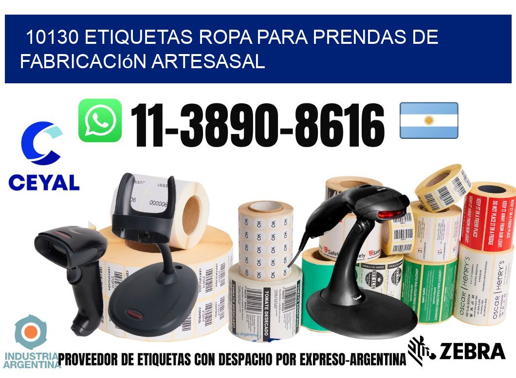 10130 Etiquetas ropa para prendas de fabricación artesasal