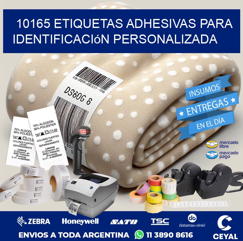 10165 Etiquetas adhesivas para identificación personalizada
