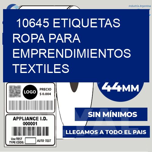 10645 Etiquetas ropa para emprendimientos textiles