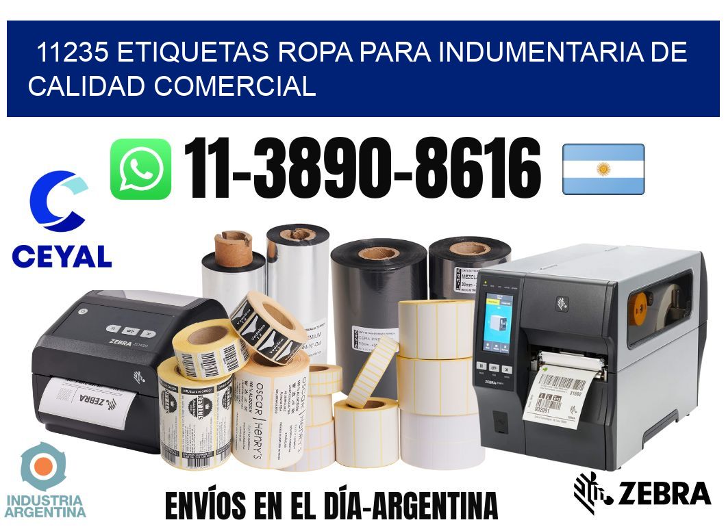 11235 Etiquetas ropa para indumentaria de calidad comercial