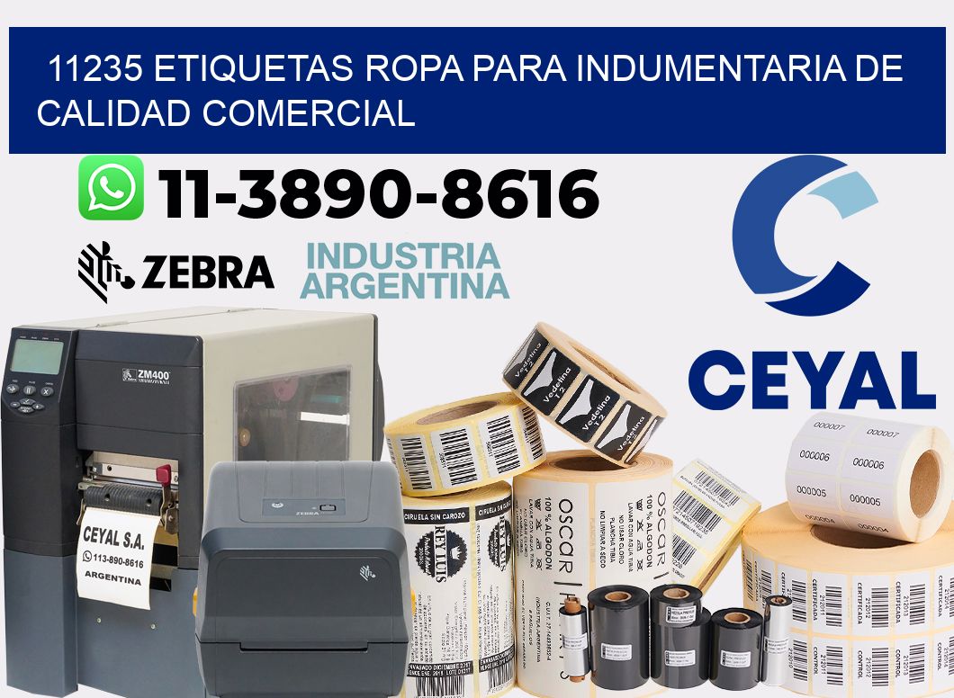 11235 Etiquetas ropa para indumentaria de calidad comercial