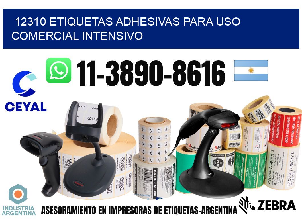 12310 Etiquetas adhesivas para uso comercial intensivo