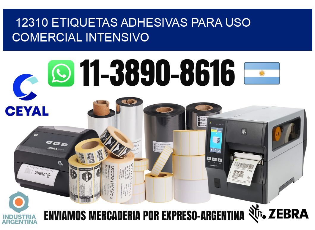 12310 Etiquetas adhesivas para uso comercial intensivo