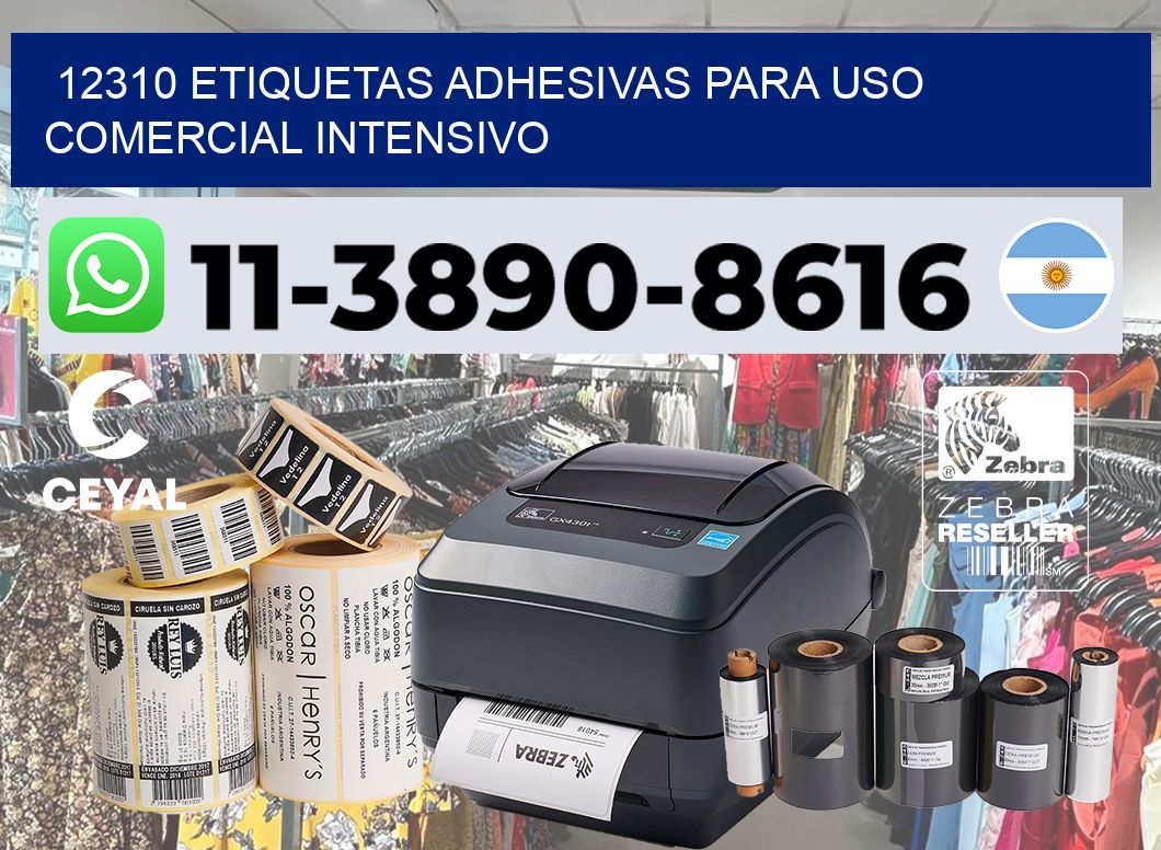 12310 Etiquetas adhesivas para uso comercial intensivo