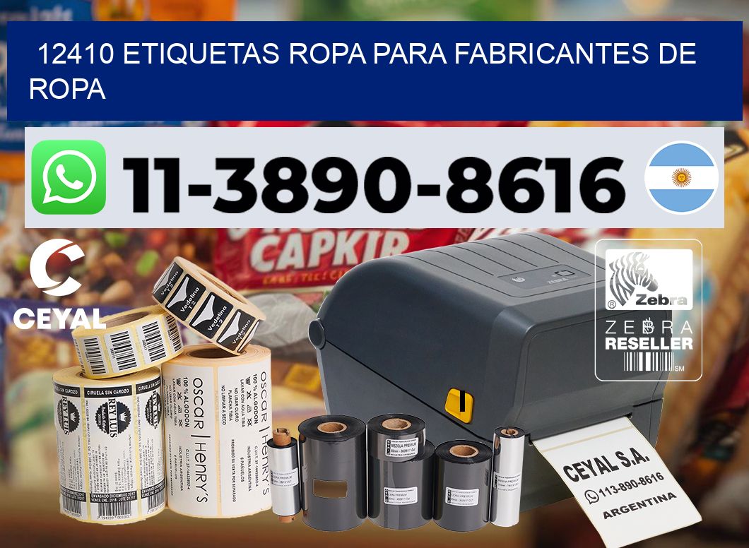 12410 Etiquetas ropa para fabricantes de ropa