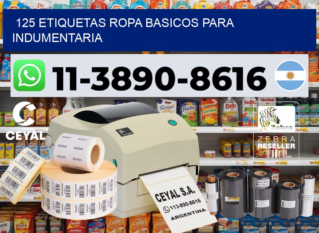 125 Etiquetas ropa basicos para indumentaria