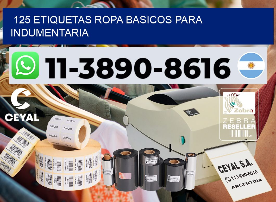 125 Etiquetas ropa basicos para indumentaria