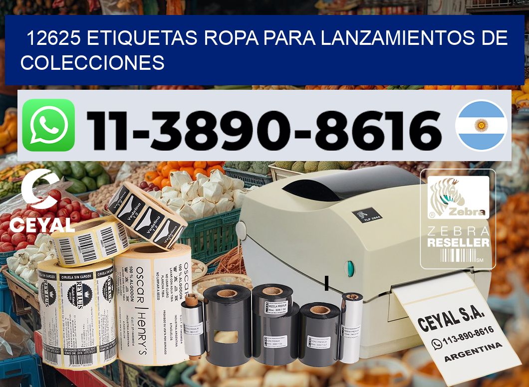 12625 Etiquetas ropa para lanzamientos de colecciones