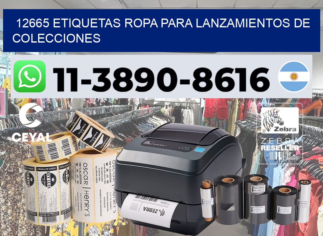 12665 Etiquetas ropa para lanzamientos de colecciones