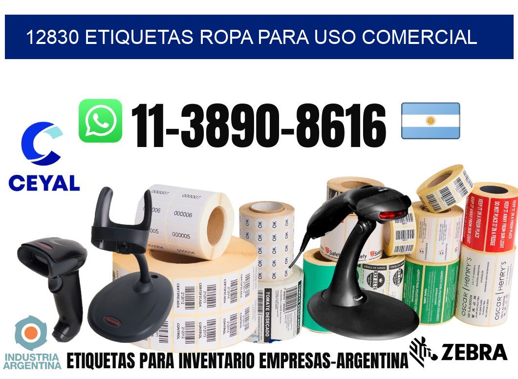 12830 Etiquetas ropa para uso comercial
