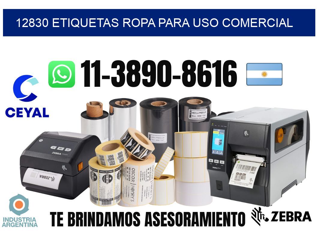 12830 Etiquetas ropa para uso comercial