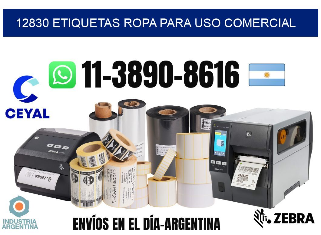 12830 Etiquetas ropa para uso comercial